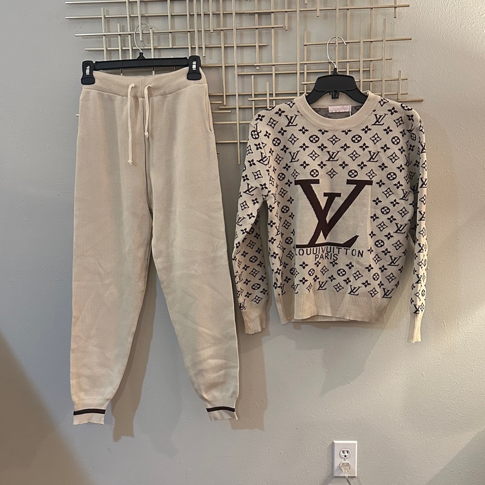 Louis Vuitton Cream Monogram Crewneck Sweater